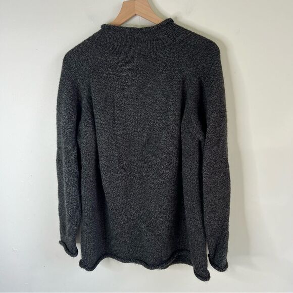 Gray Alpaca Wool Crewneck Sweater dress Tunic Large Vintage - Picture 4 of 7